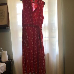 Anne Klein red sleeveless side tie